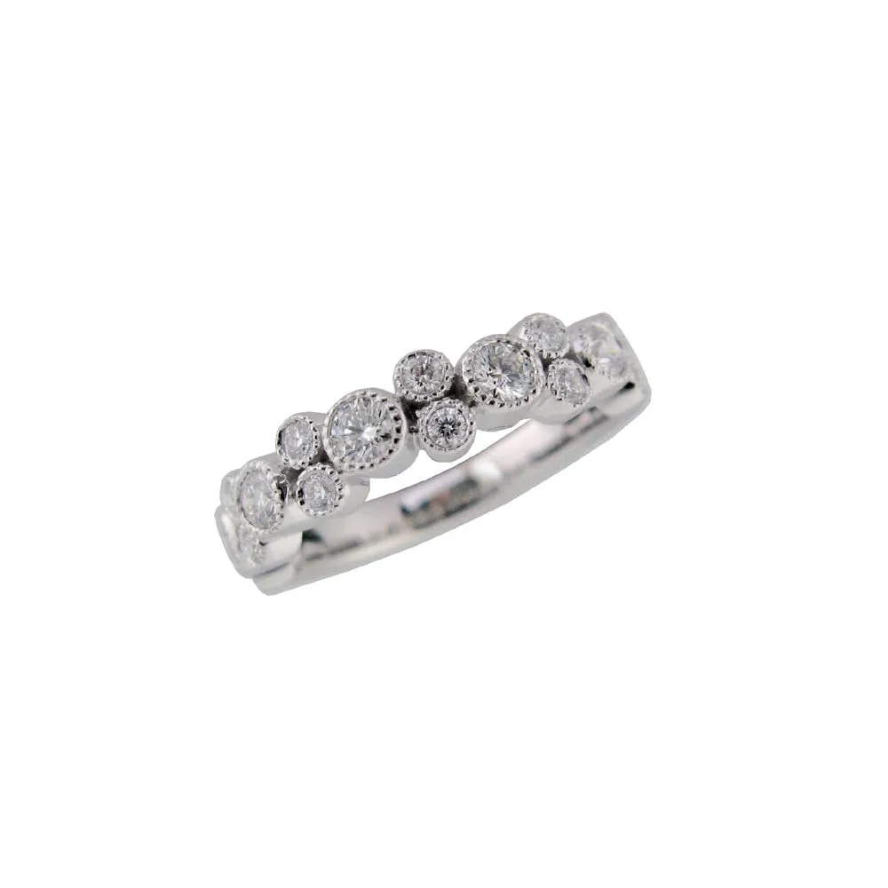 18ct White Gold Diamond Ring, Size N - 0.58ct