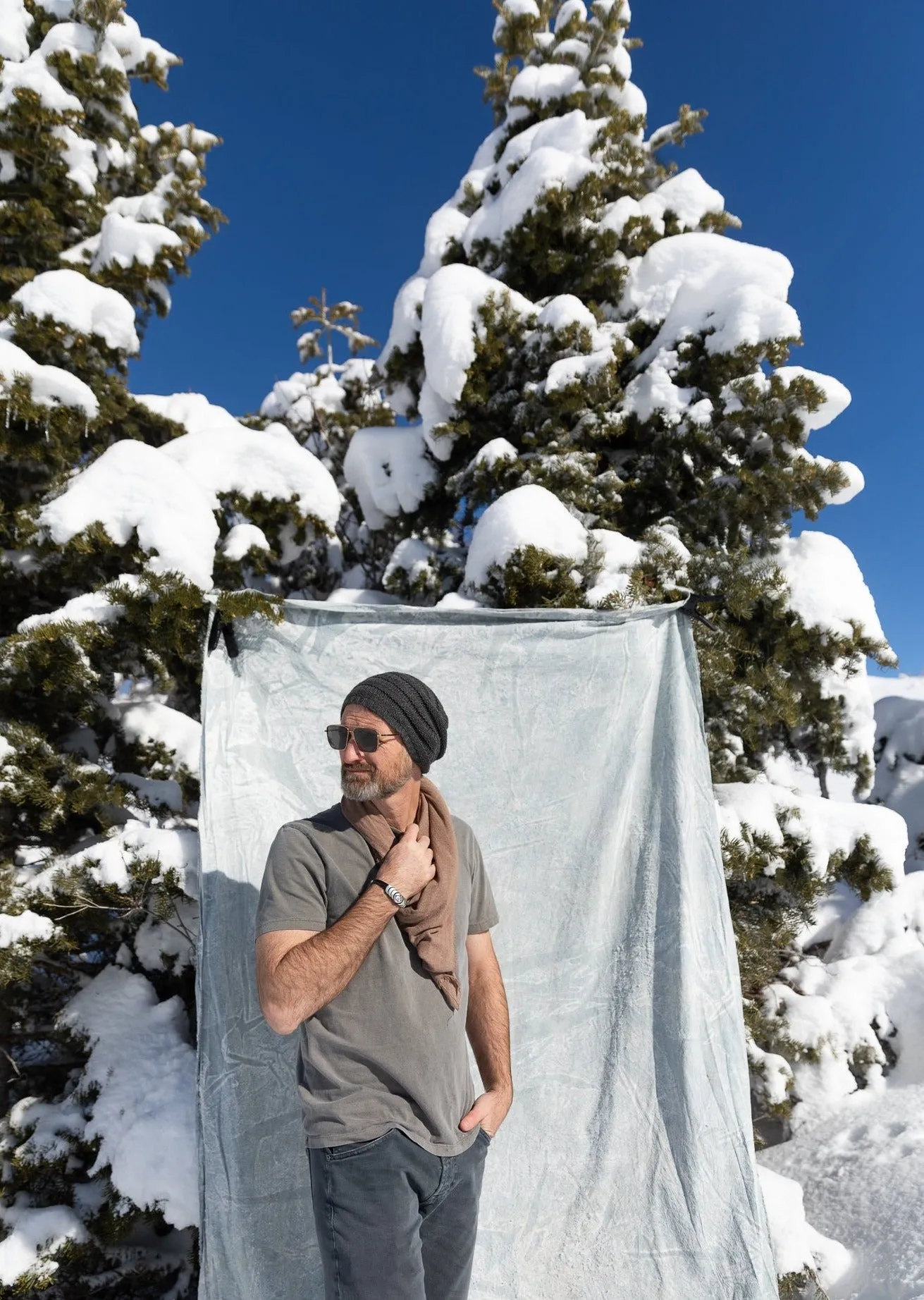 Arctic Frost- 5'x7' Weathered Muslin Backdrop in a Bag