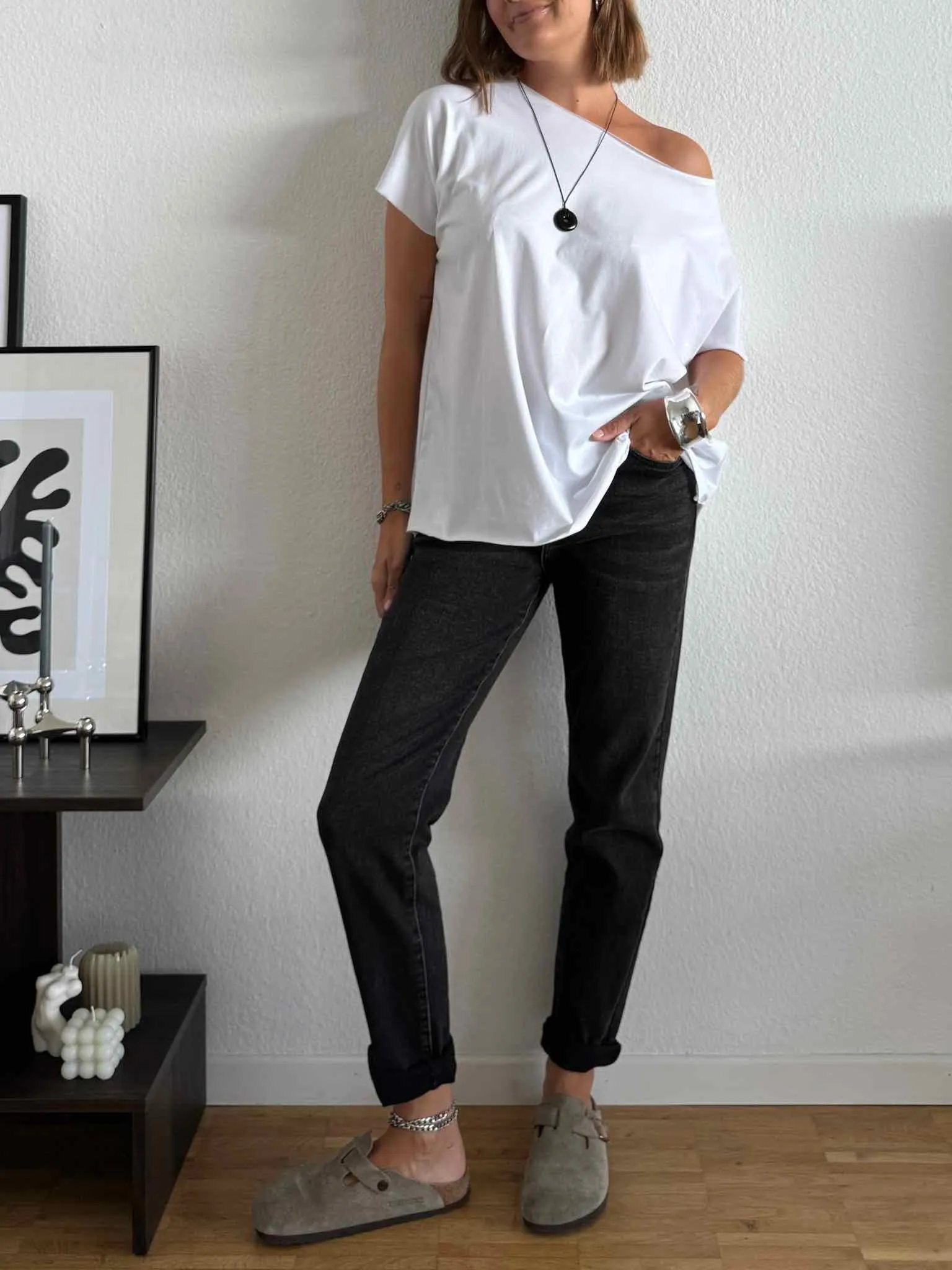 Basic Cutted T-Shirt - White