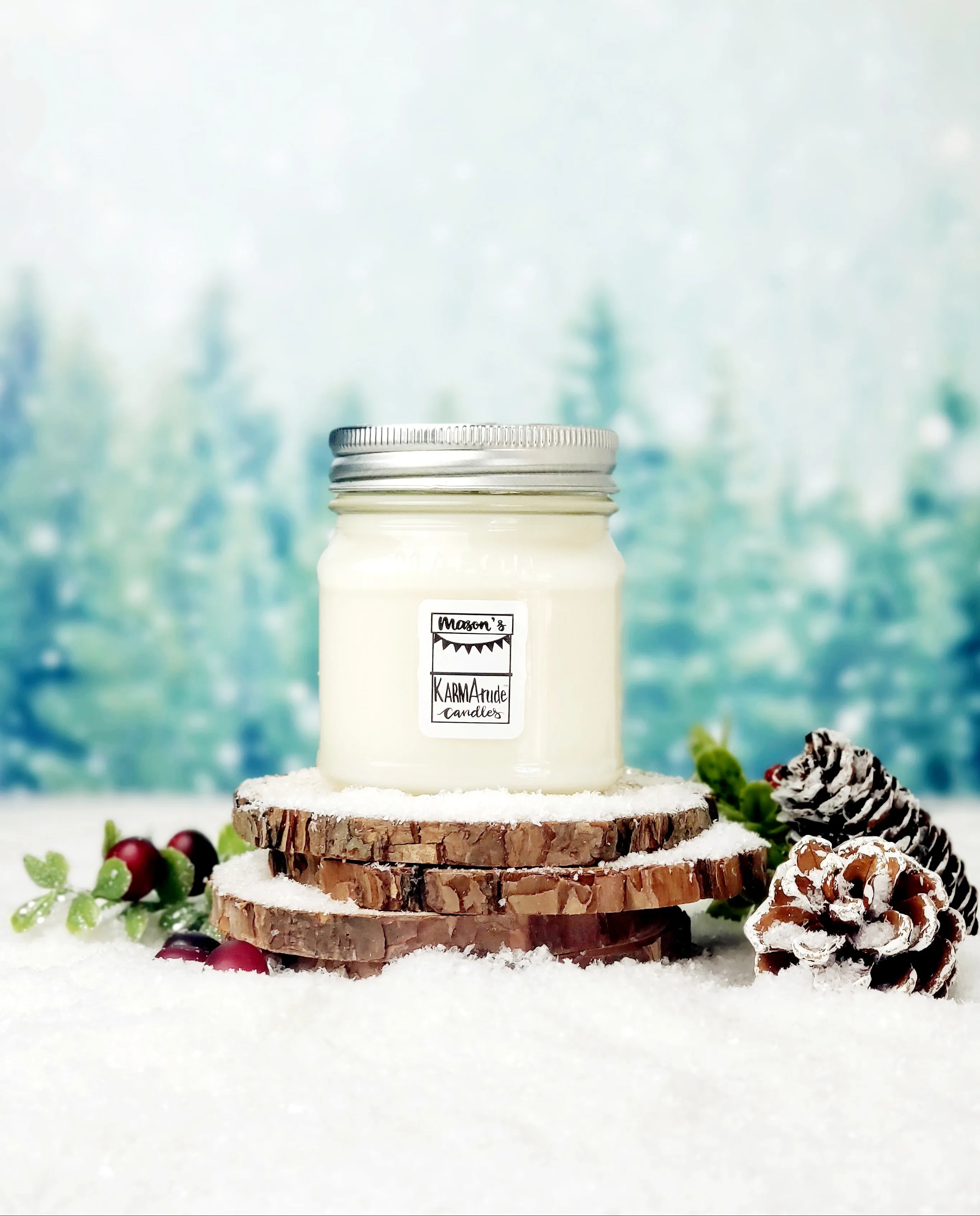 Christmas Tree Farm candle in Mason jar 8oz