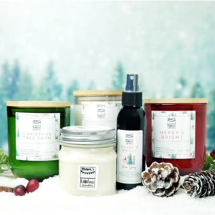 Christmas Tree Farm candle in Mason jar 8oz