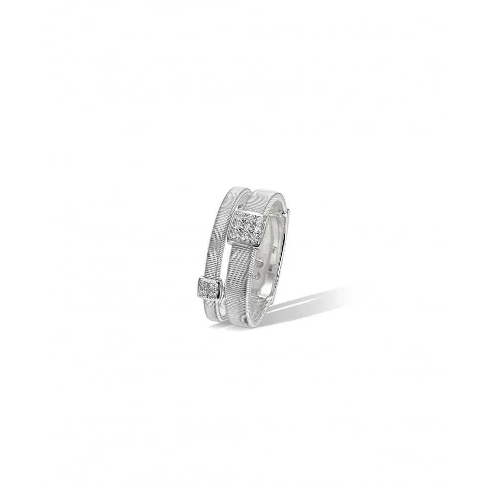 Masai Diamond Ring, Size 55 - 18ct White Gold - AG324-B2-W