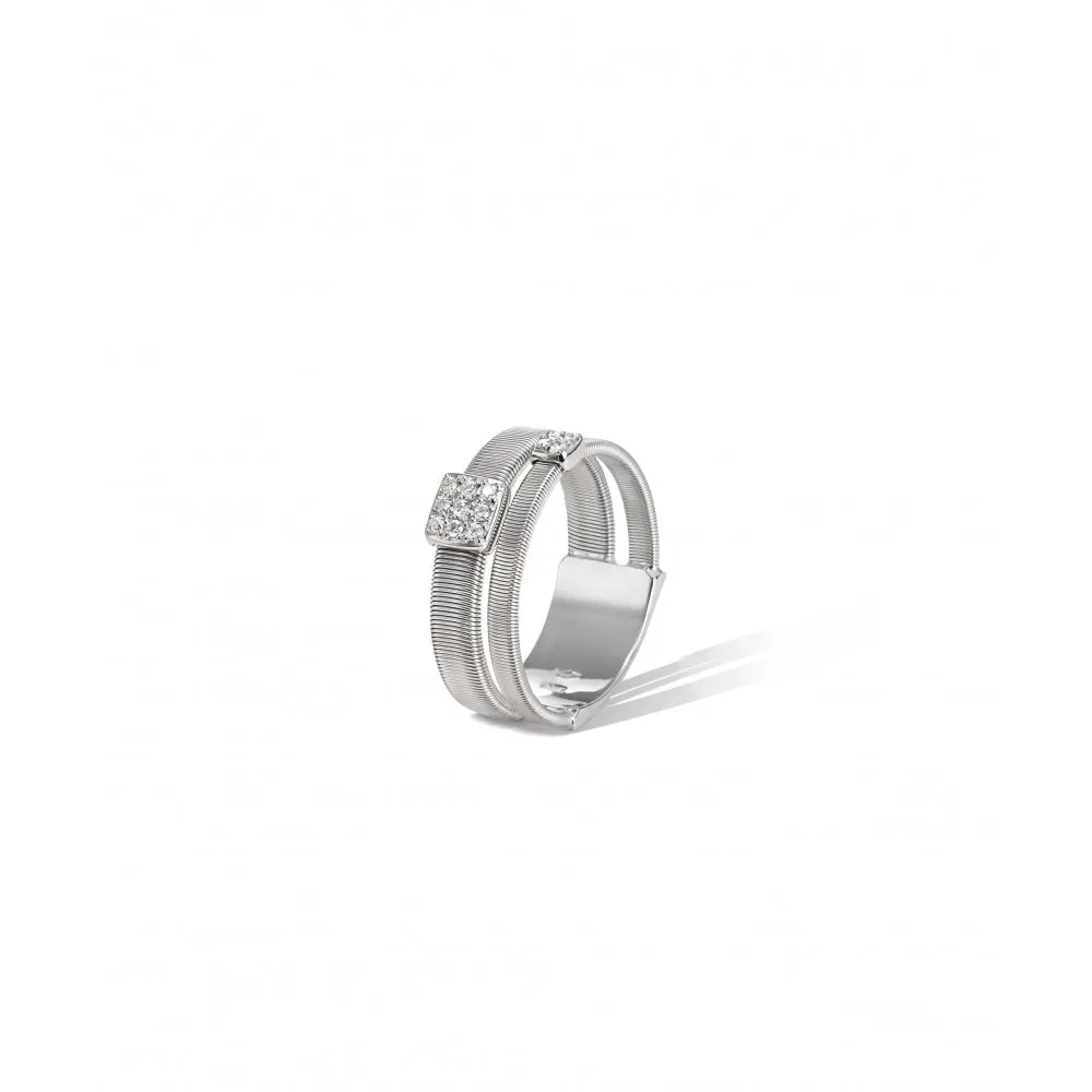 Masai Diamond Ring, Size 55 - 18ct White Gold - AG324-B2-W