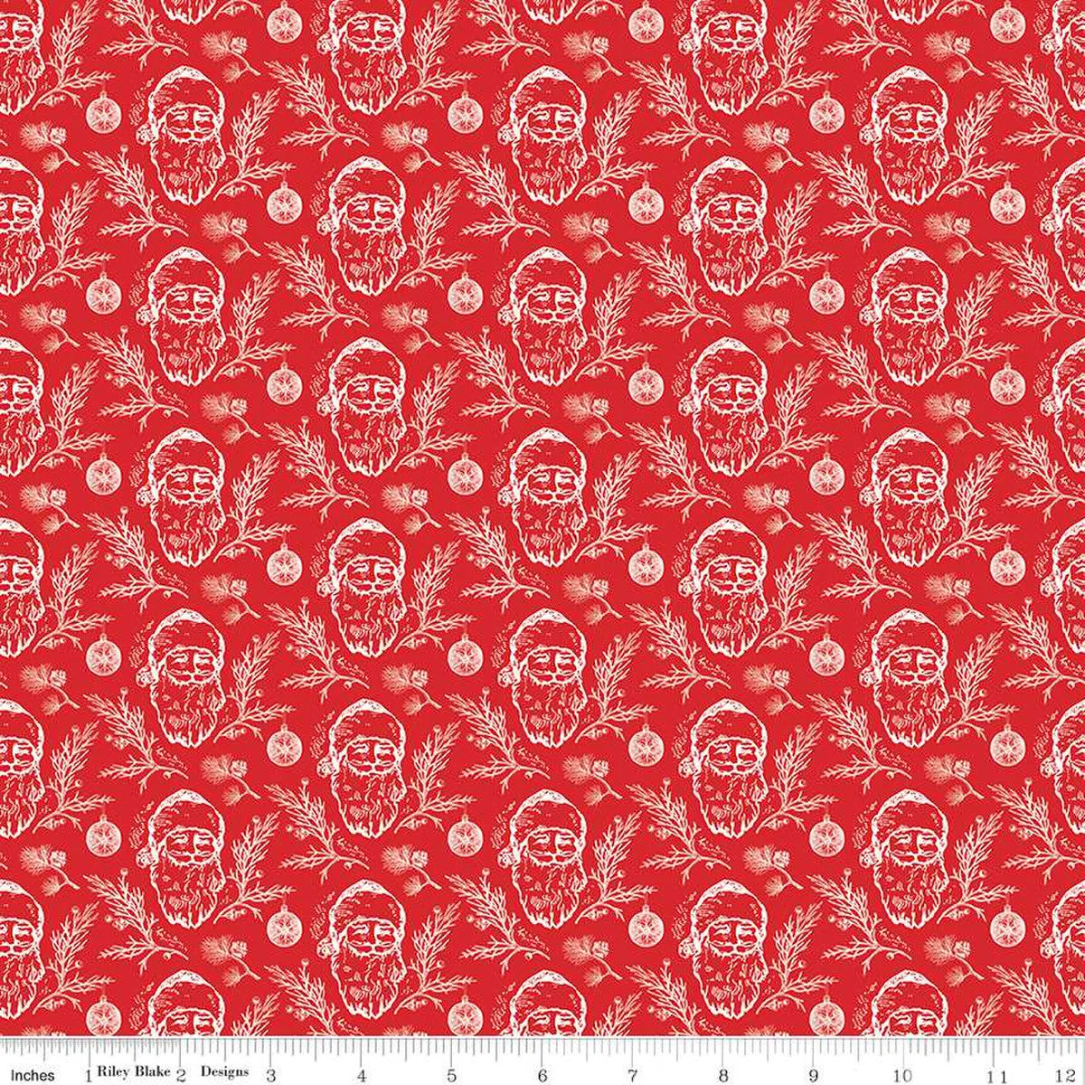 Peace on Earth Red Santas Fabric