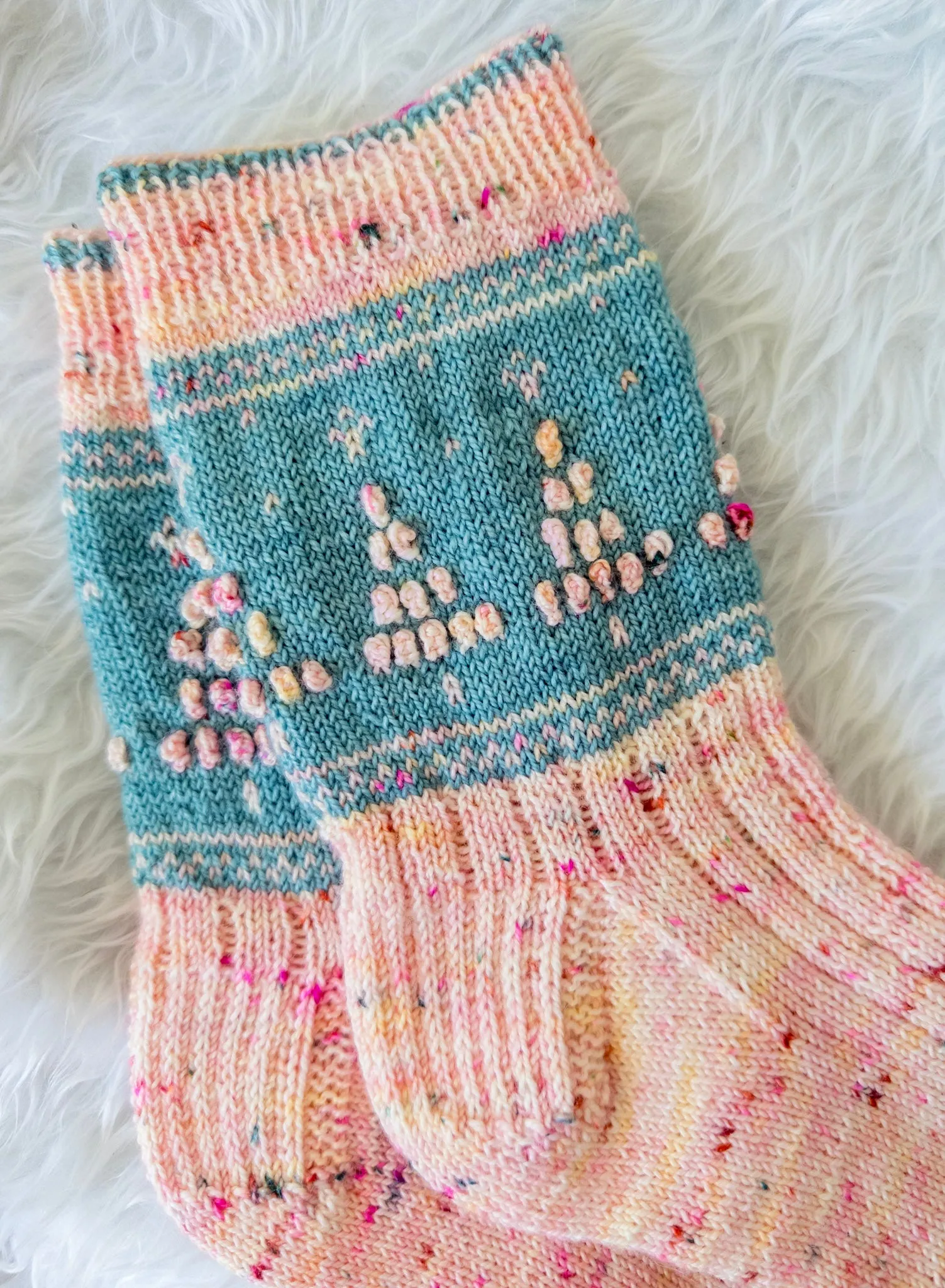 Pink Christmas Socks - Knitting Pattern PDF