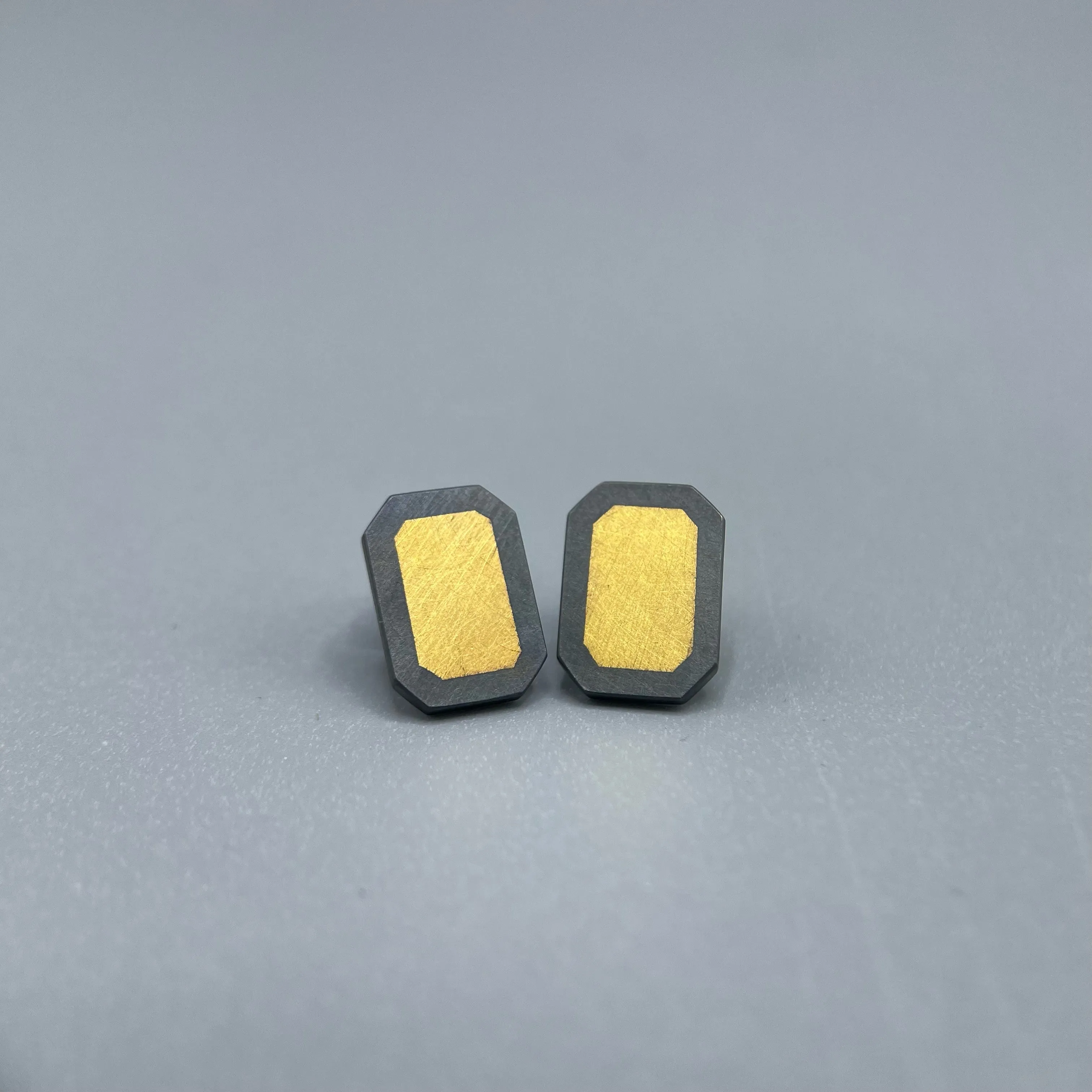 Sheng Zhang 'Gem-metal' Rectangle Keum-boo Earrings