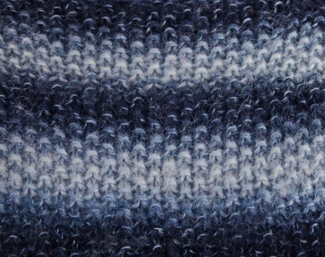 Size 4 Pullover - 1980s Hazy Blue Striped Sweater - Small Long Sleeved 80s Acrylic Knit Top - Spring & Fall Frosty Wintry Colors - Bust 33